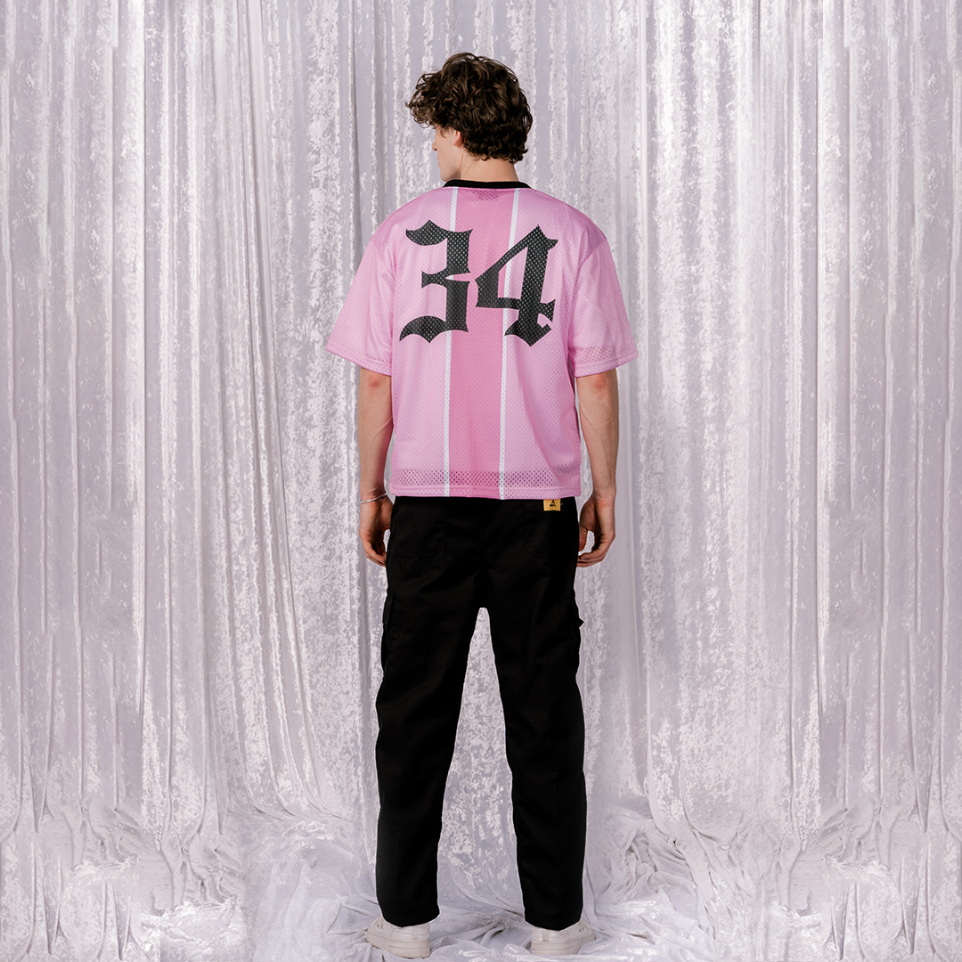 Foot Ball Jersey - Pink Boxy Cropped Fit