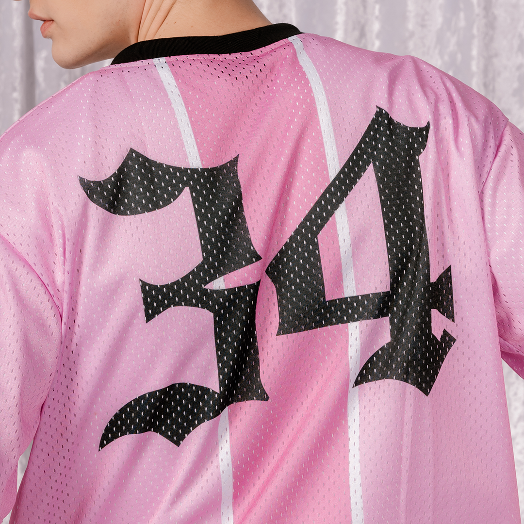 Foot Ball Jersey - Pink Boxy Cropped Fit