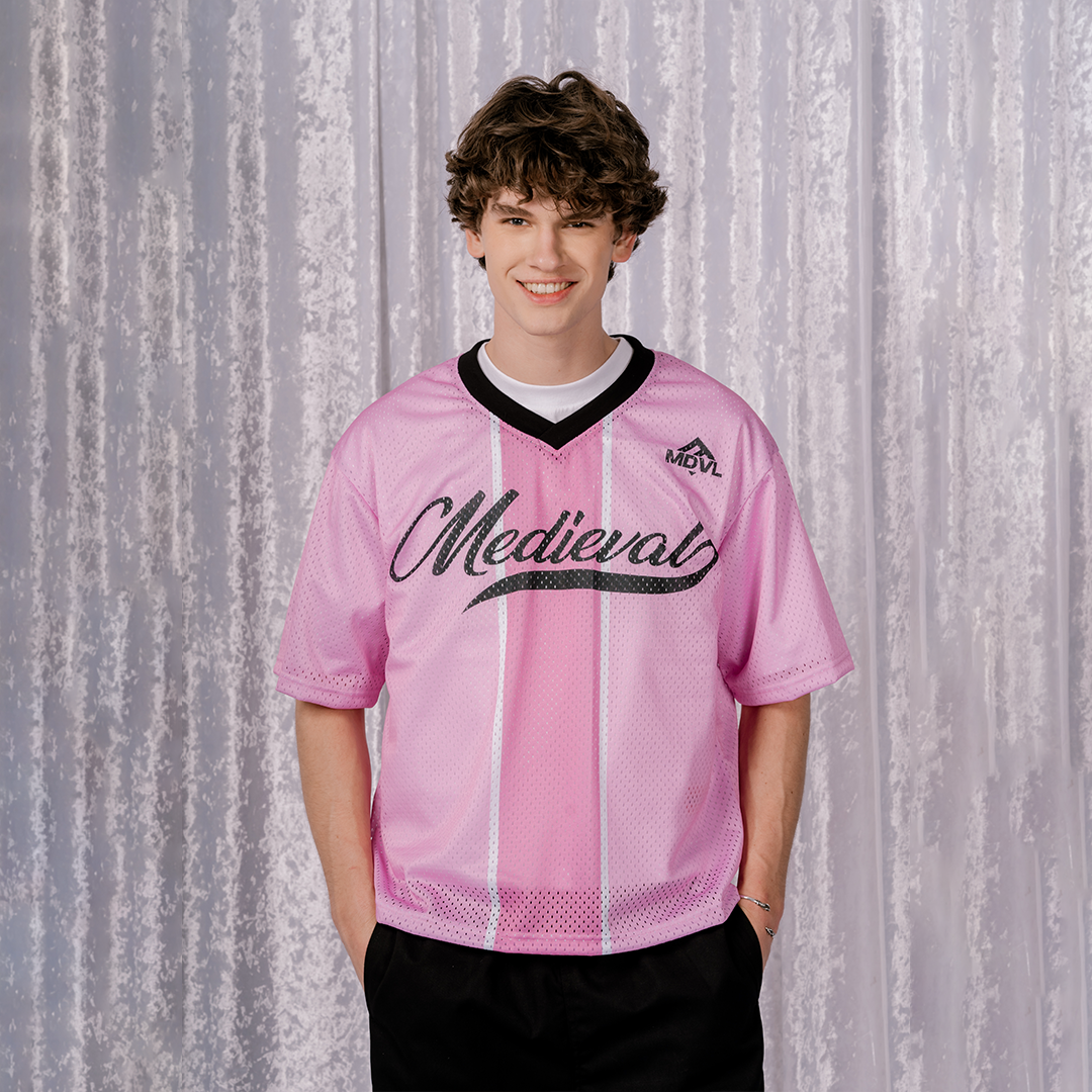 Foot Ball Jersey - Pink Boxy Cropped Fit