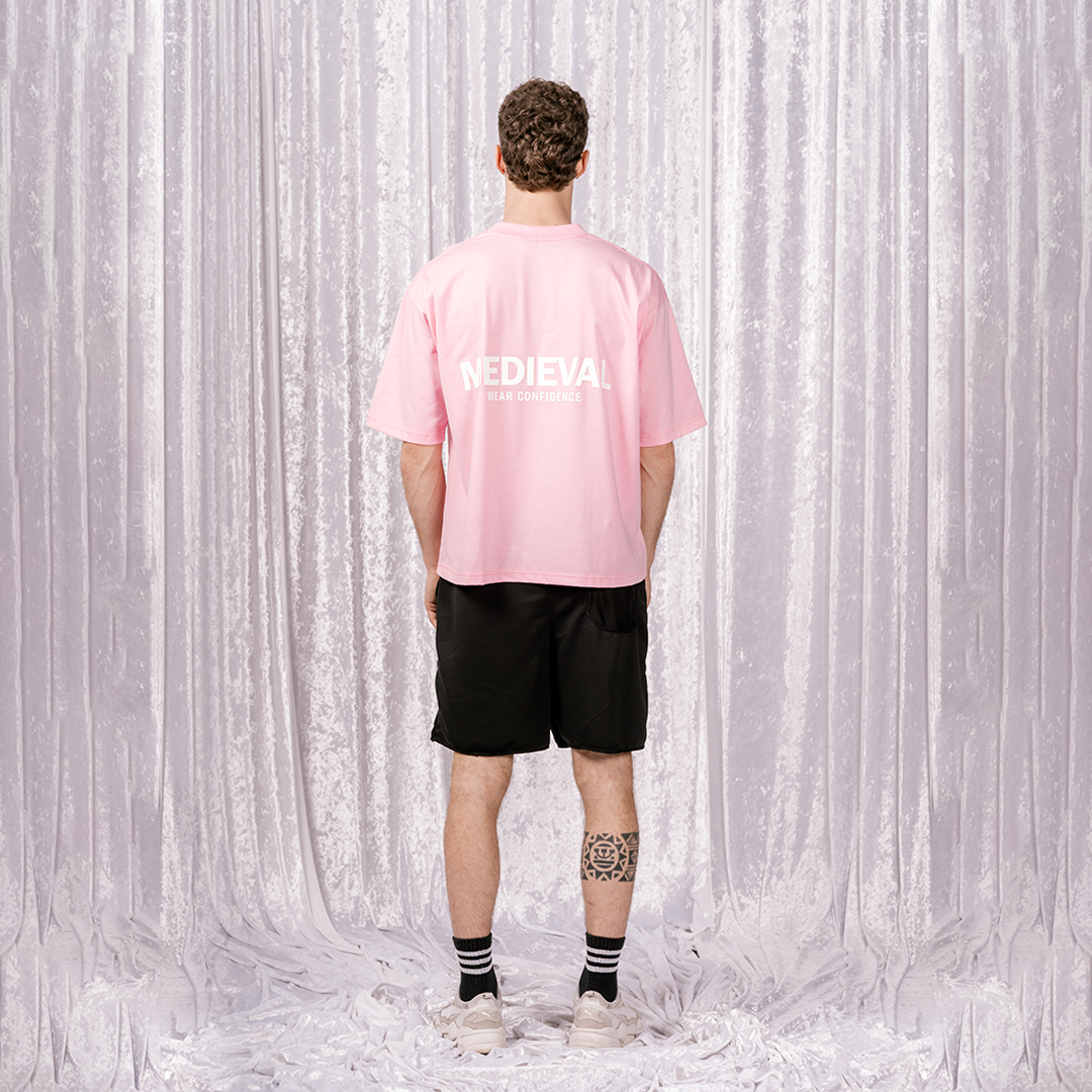 Wear Confidence Tee - Light Pink Boxy Cropped Fit