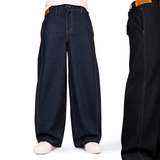 Wide Barrel Trouser Pants - Denim