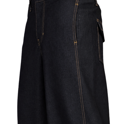 Wide Barrel Trouser Pants - Dark Denim