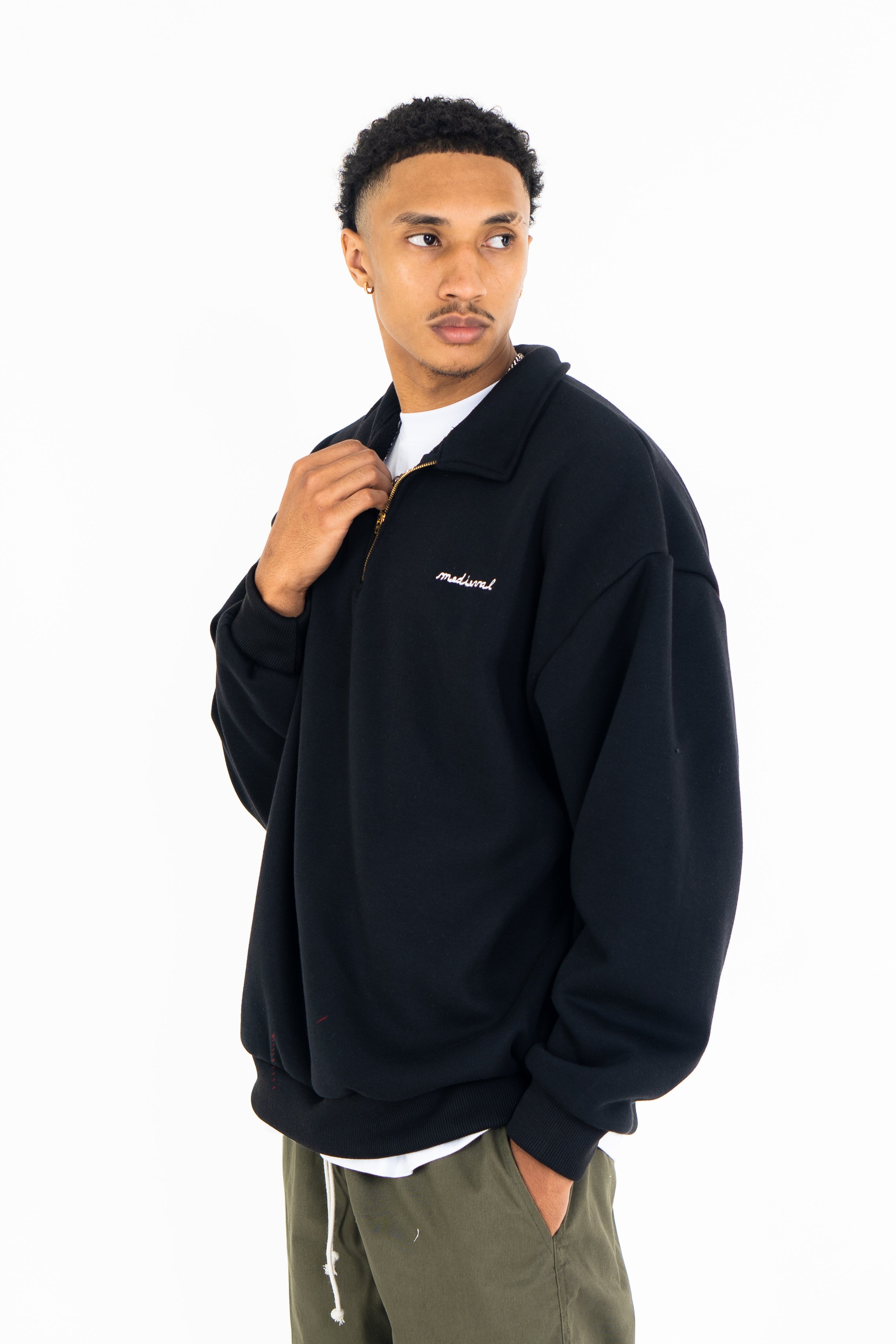 Black - Halfzip Sweatshirt – MedievalMNL