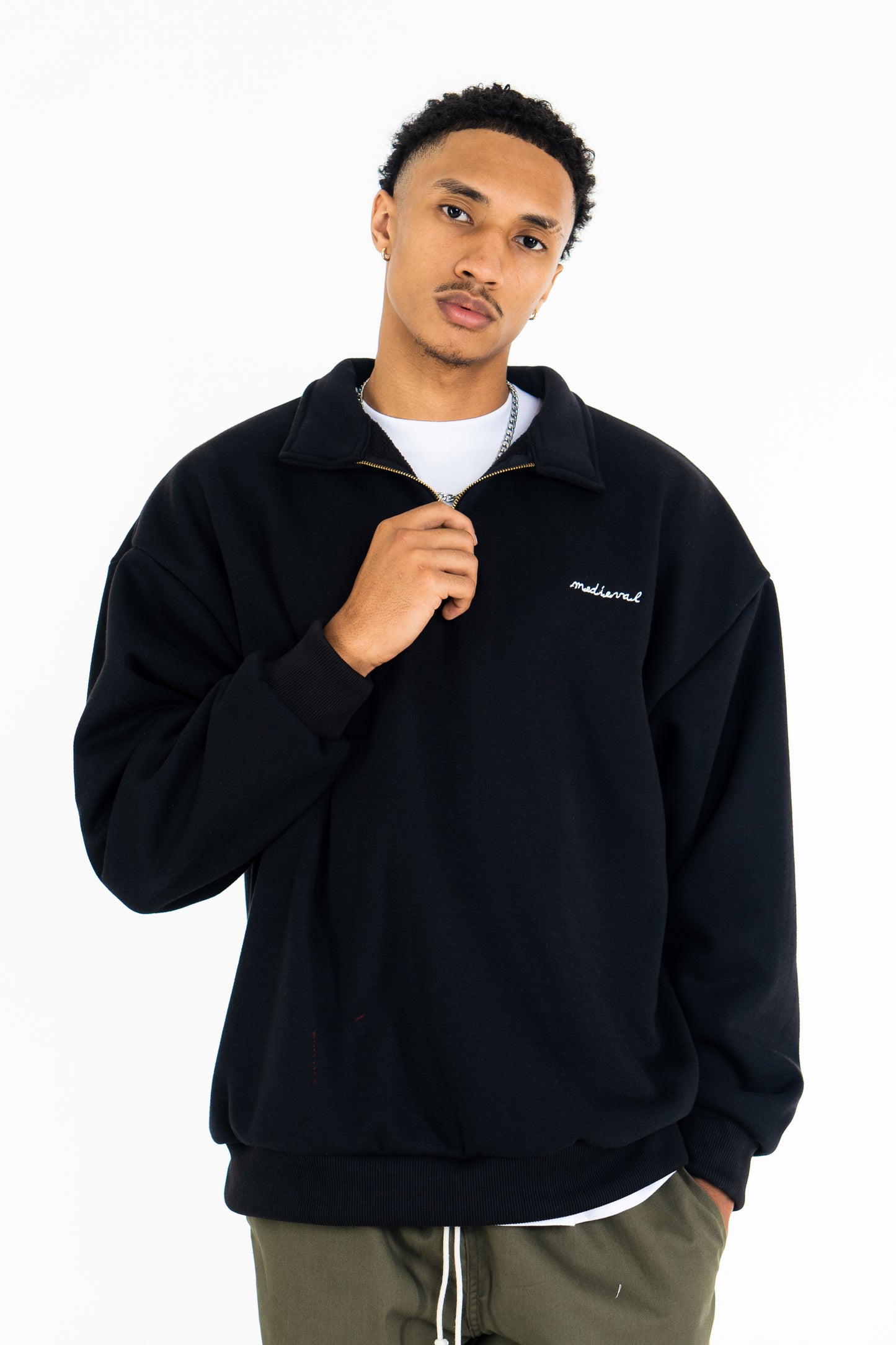 Black - Halfzip  Sweatshirt