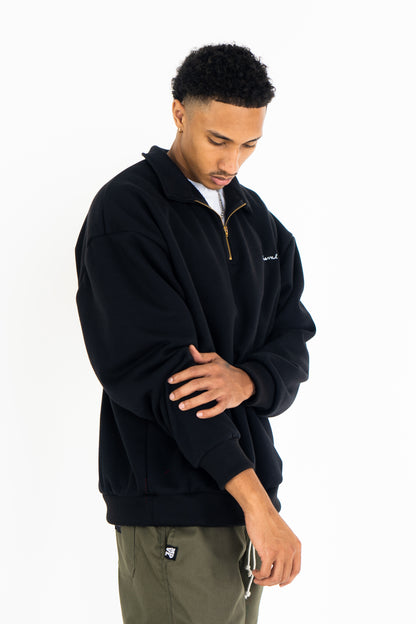 Black - Halfzip  Sweatshirt