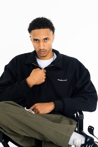 Black - Halfzip  Sweatshirt