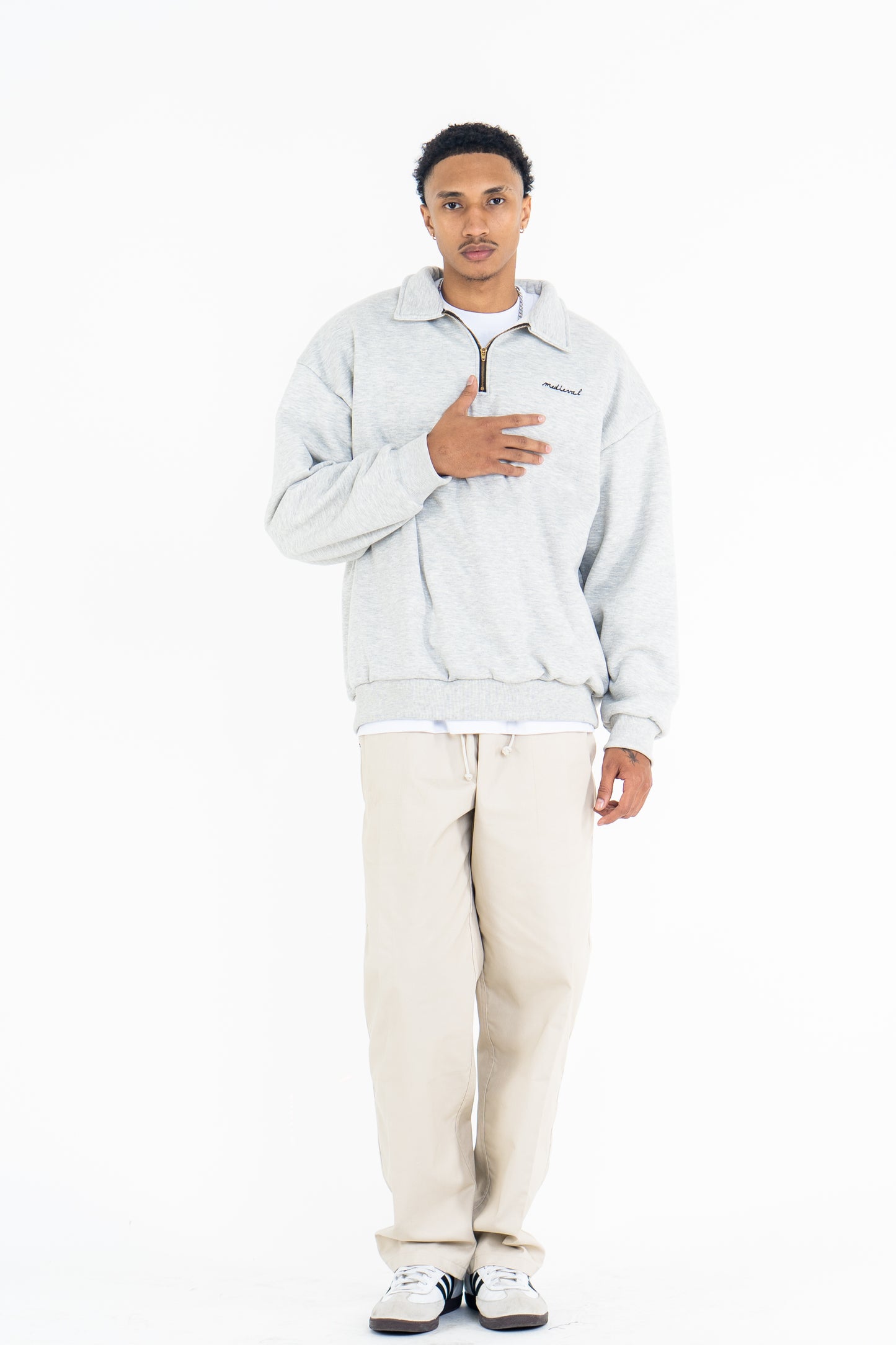 Gray - Halfzip  Sweatshirt