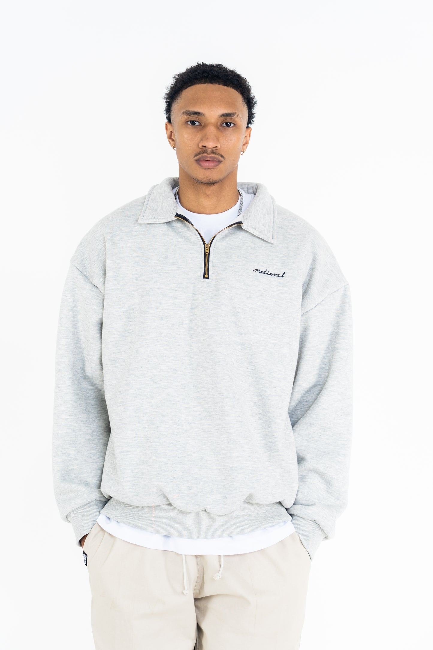 Gray - Halfzip  Sweatshirt