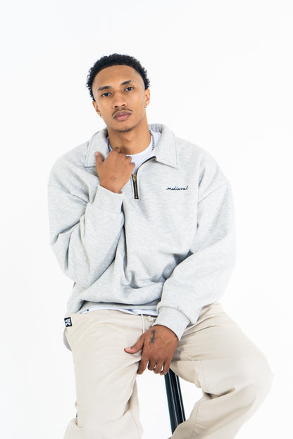 Gray - Halfzip  Sweatshirt