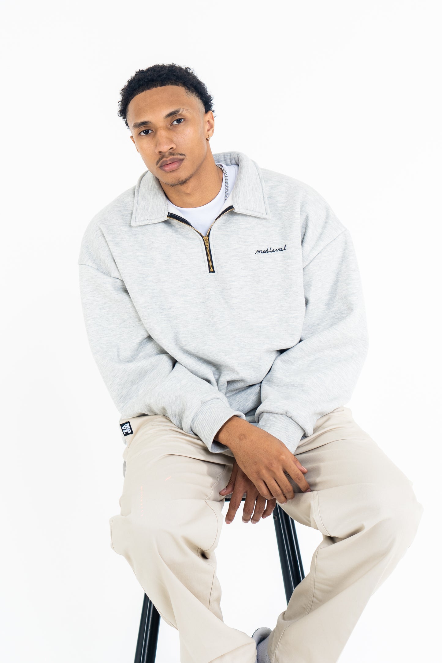 Gray - Halfzip  Sweatshirt