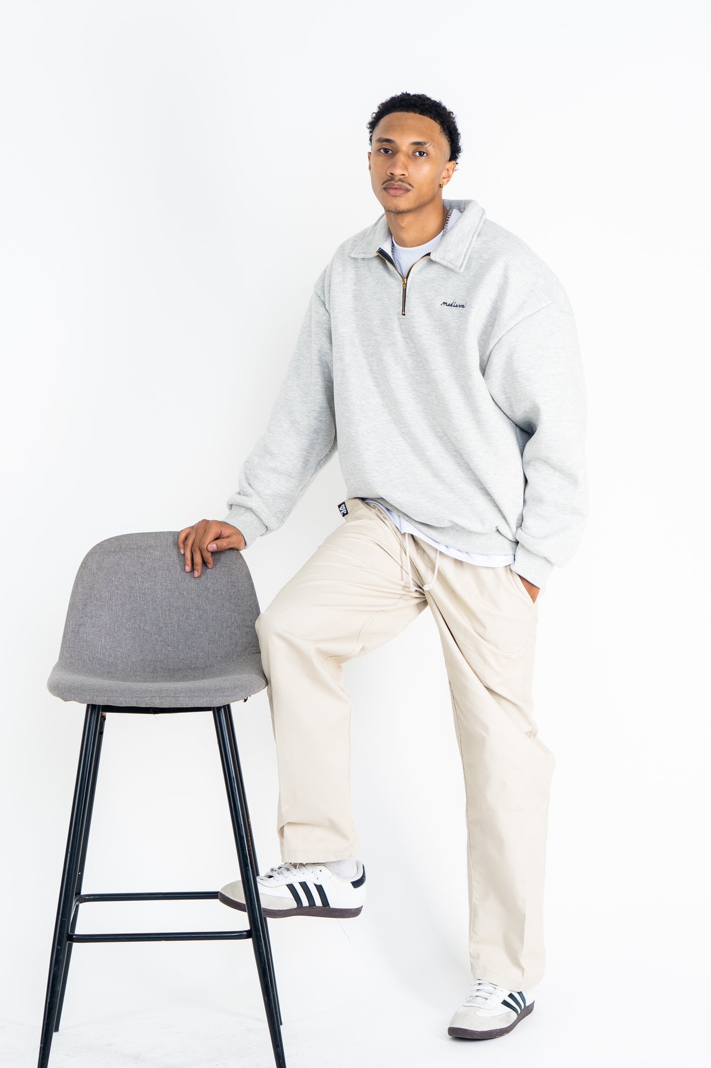 Gray - Halfzip  Sweatshirt