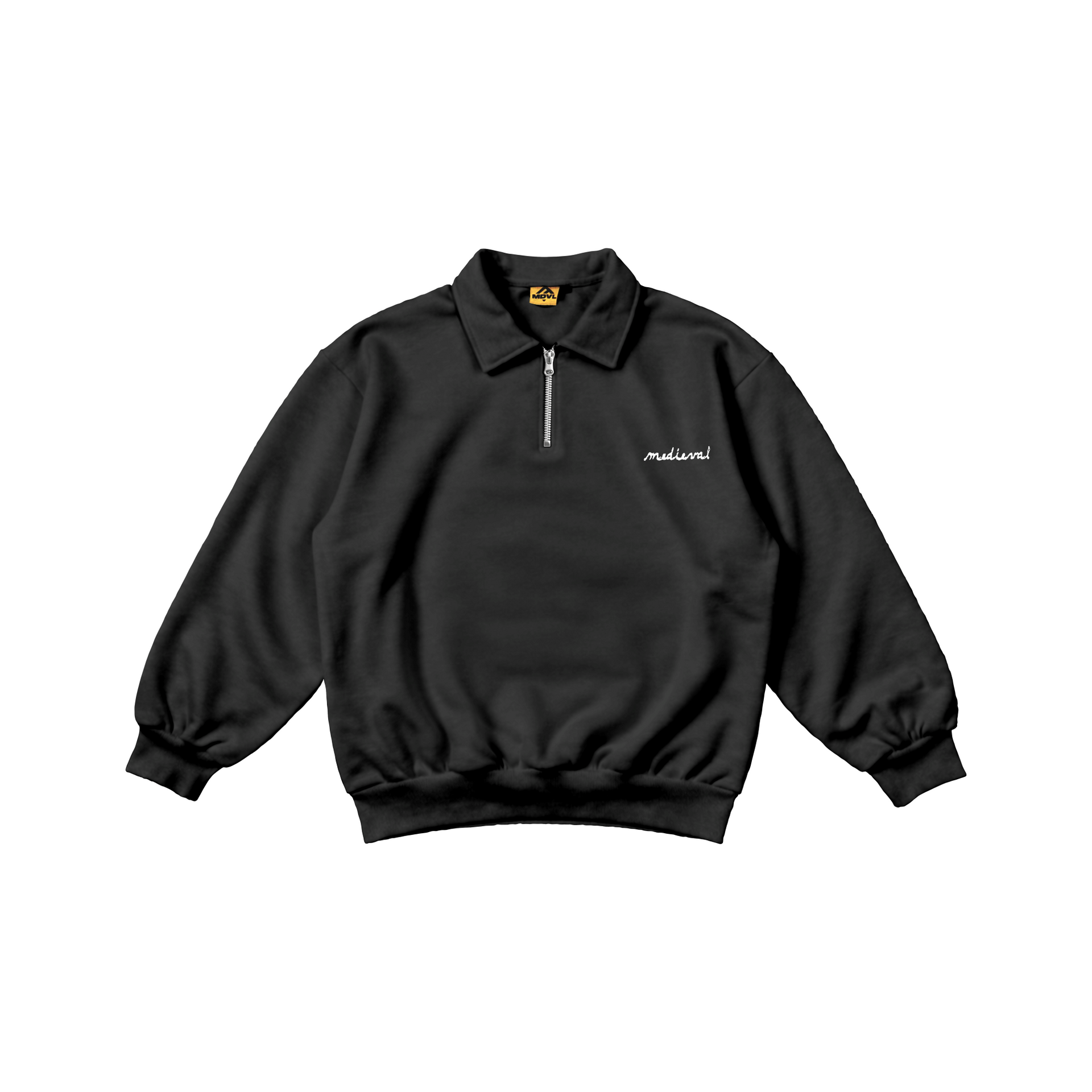 メンズウェア Medieval Logo Nylon Pullover | Black Black - Halfzip Sweatshirt – MedievalMNL